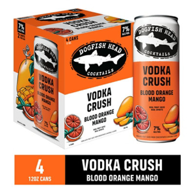 Dogfish Head Blood Orange & Mango Vodka Crush Culinary-Crafted Cocktails 7% ABV - 4-12 Fl. Oz.