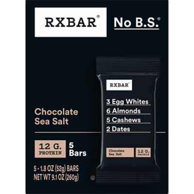 RXBAR Protein Bars Chocolate Sea Salt Protein Snack 5 Count - 9.1 Oz - Image 2