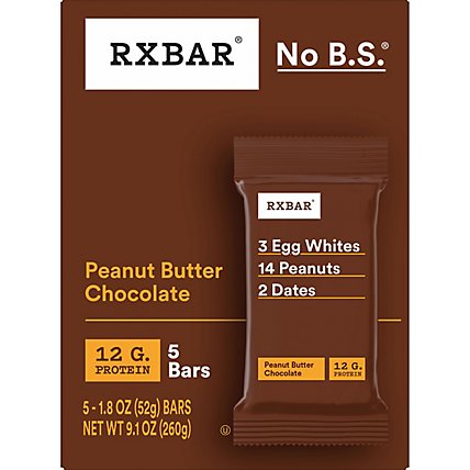 RXBAR Protein Bar 12g Protein Peanut Butter Chocolate 5 Count - 9.15 Oz - Image 2