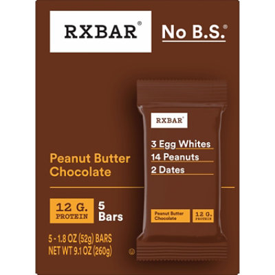 RXBAR Protein Bars Peanut Butter Chocolate Gluten Free 5 Count - 9.1 Oz - Image 2