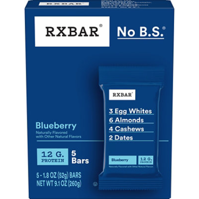 RXBAR Protein Bars Blueberry Protein Snack 5 Count - 9.1 Oz - Image 1