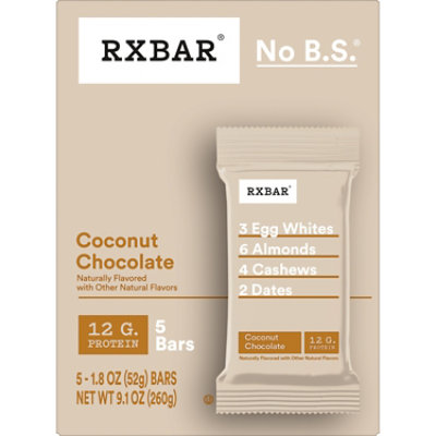 RXBAR Protein Bars Coconut Chocolate 12g Protein 5 Count - 9.1 Oz - Image 6