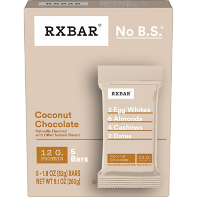 RXBAR Protein Bar 12g Protein Coconut Chocolate 5 Count - 9.15 Oz - Image 1