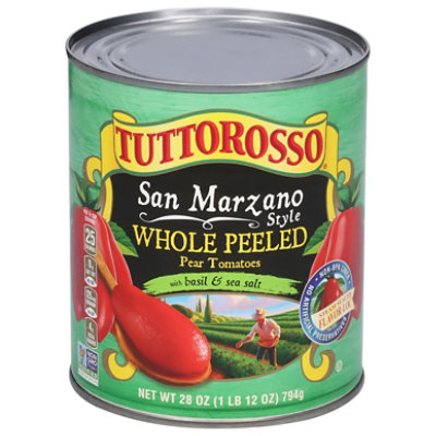 Tuttorosso Pear Tomatoes Whole Peeled San Marzano Style With Basil & Sea Salt - 28 Oz - Image 3