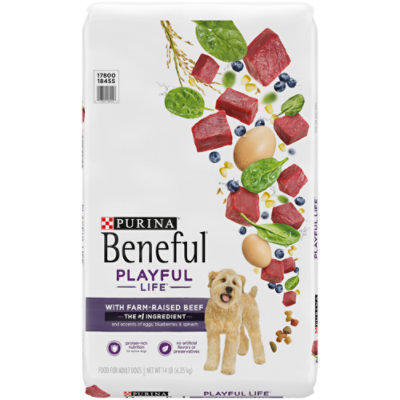 Beneful Playful Life Dog Food Dry Real Beef Accented With Egg - 14 Lb