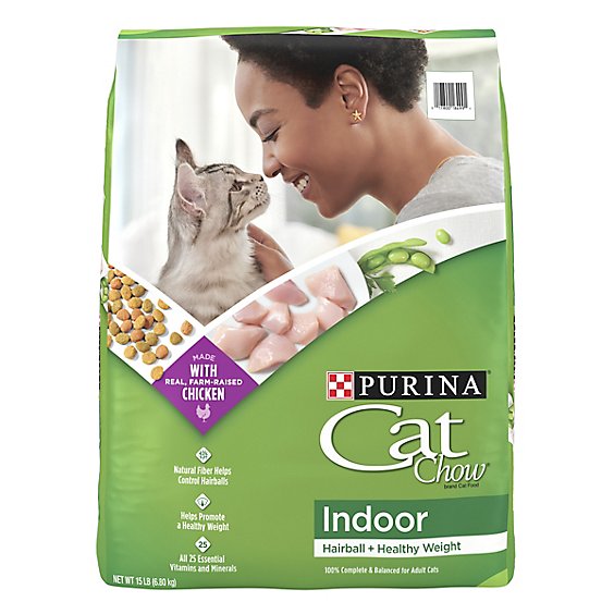Cat Chow Indoor Blend Of Proteins With Accents Of Garden Greens Dry Cat Food - 15 Lbs