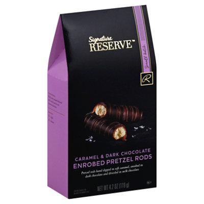 Signature RESERVE Pretzel Rod Enrobed Caramel & Dark Chocolate - 4.2 Oz