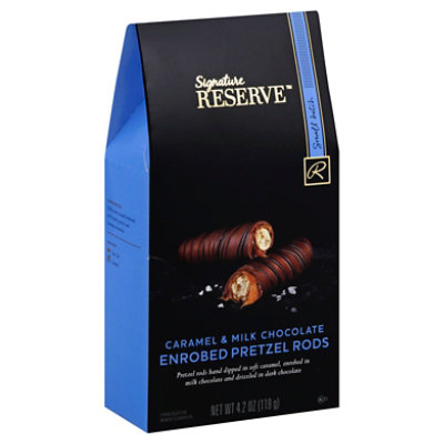 Signature RESERVE Pretzel Rod Enrobed Caramel & Milk Chocolate - 4.2 Oz