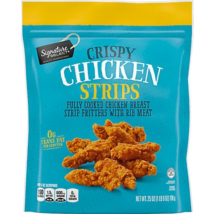 Signature SELECT Crispy Chicken Strips Fully Cooked Chicken Breast With Rib Meat Frozen - 25 Oz - Image 2
