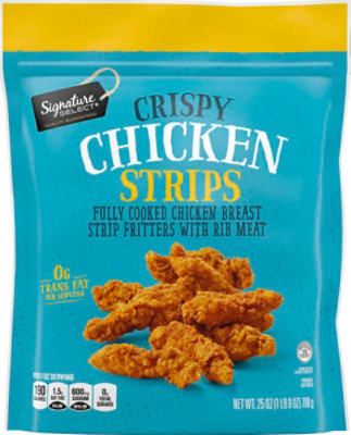 Signature SELECT Crispy Chicken Strips Fully Cooked Chicken Breast With Rib Meat Frozen - 25 Oz - Image 2