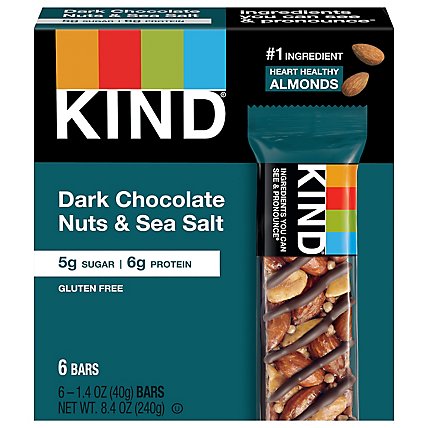 KIND Bar Dark Chocolate Nuts & Sea Salt - 6-1.4 Oz - Image 2