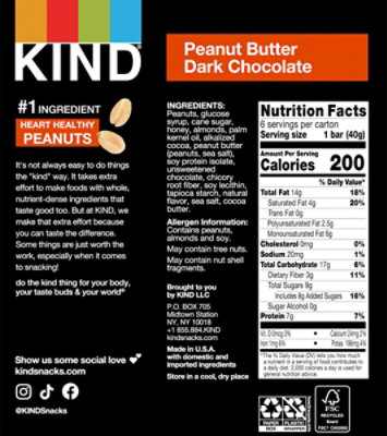KIND Peanut Butter Dark Chocolate Gluten Free Snack Bars Value Pack - 6-1.4 Oz - Image 7