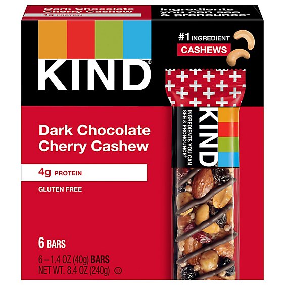 KIND Bars Dark Chocolate Cherry Cashew - 6-1.4 Oz