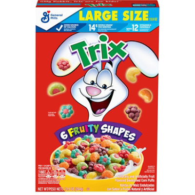 Trix Cereal Corn Puffs Sweetened Classic Fruit Flavored Large Size - 13.9 Oz - Image 3