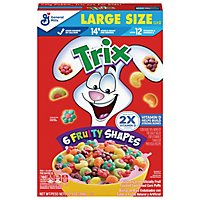 Trix Cereal Corn Puffs Sweetened Classic Fruit Flavored Large Size - 13.9 Oz - Image 2