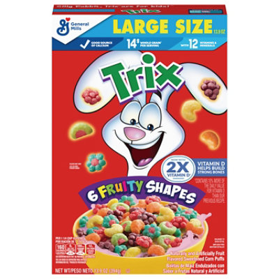 Trix Cereal Corn Puffs Sweetened Classic Fruit Flavored Large Size - 13 ...