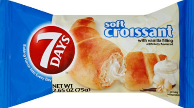 7Days Soft Croissant, Vanilla, On the Go Breakfast, Individually Wrapped Snack, 2.65 Ounce
