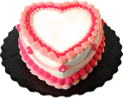 Decorated Yellow Heart Cake 2 Layers - Each - Image 1