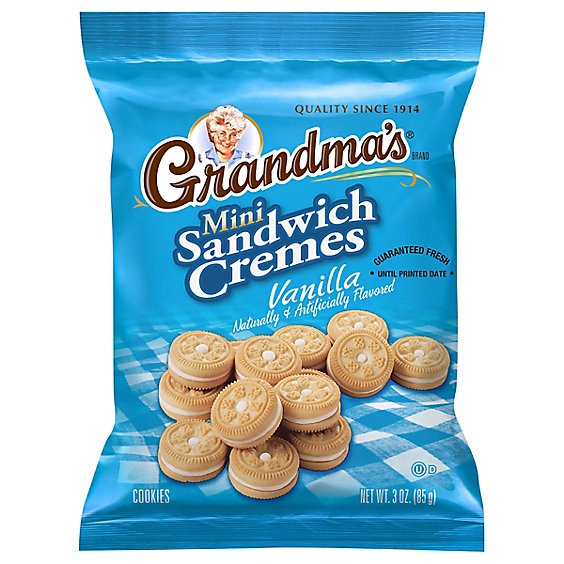 Grandmas Cookies Mini Sandwich Cremes Vanilla - 3 Oz