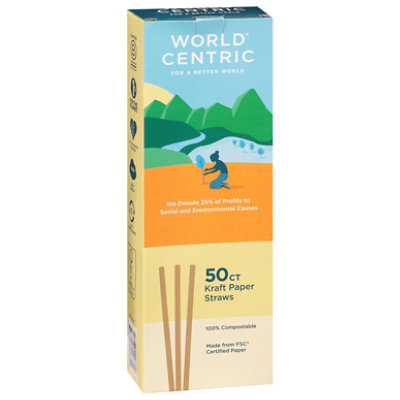 World Cen Straw Cmpostbl Paper - 50 Count