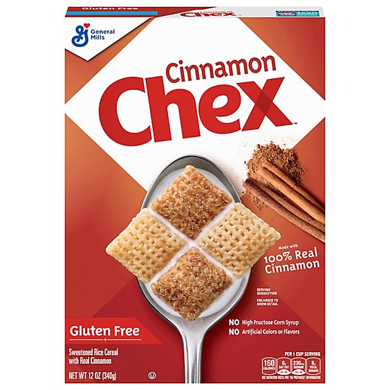 Cinnamon Chex Cereal Rice Sweetened With Real Cinnamon Gluten Free - 12 Oz