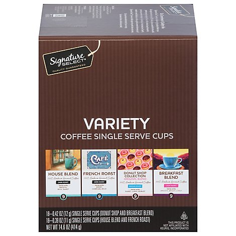 Signature SELECT Coffee Single Serve Cups Variety 36 Count - 14.6 Oz