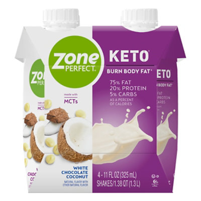 ZonePerfect Keto Shake Ready To Drink White Chocolate Coconut - 4-11 Fl. Oz.