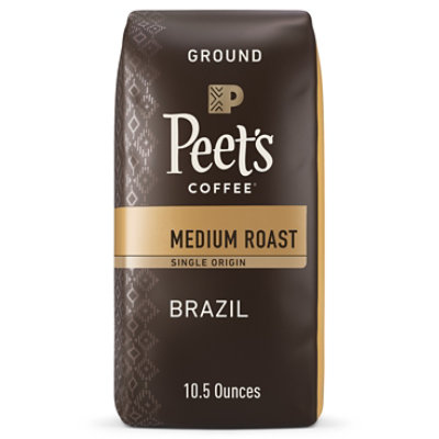 Peet's Coffee Single Origin Brazil Medium Roast Ground Coffee Bag - 10.5 Oz - Image 1