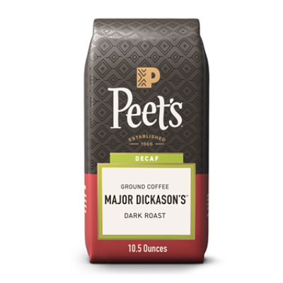 Peet's Coffee Decaf Major Dickasons Blend Dark Roast Ground Coffee Bag - 10.5 Oz