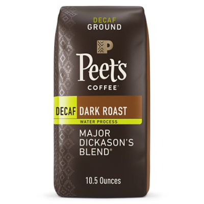 Peet's Coffee Decaf Major Dickasons Blend Dark Roast Ground Coffee Bag - 10.5 Oz