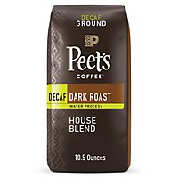 Peet's Coffee Decaf House Blend Dark Roast Ground Coffee Bag - 10.5 Oz - Image 1