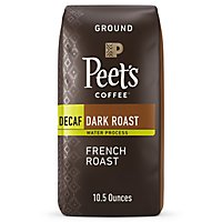 Peet's Coffee Decaf French Roast Dark Roast Ground Coffee Bag - 10.5 Oz - Image 1