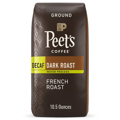 Peet's Decaf French Roast Dark Roast Ground Coffee Bag - 10.5 Oz
