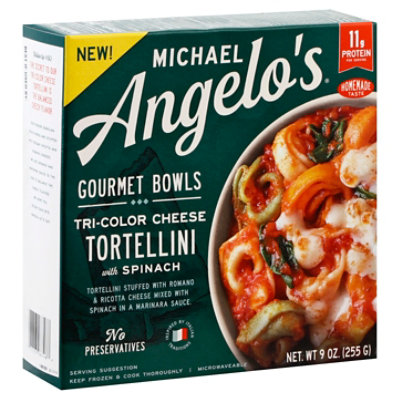 Michael Angelos Gourmet Bowls Tri Color Cheese Tortellini With Spinach - 9 Oz