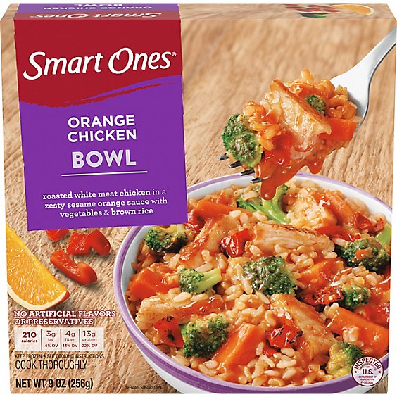 Smart Ones Orange Chicken Bowl with Zesty Seasme Orange Sauce Frozen Meal Box - 9 Oz