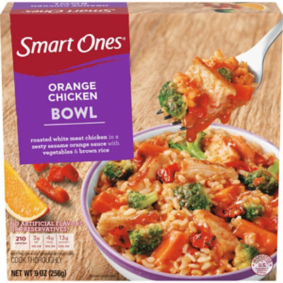 Smart Ones Orange Chicken Bowl with Zesty Seasme Orange Sauce Frozen Meal Box - 9 Oz