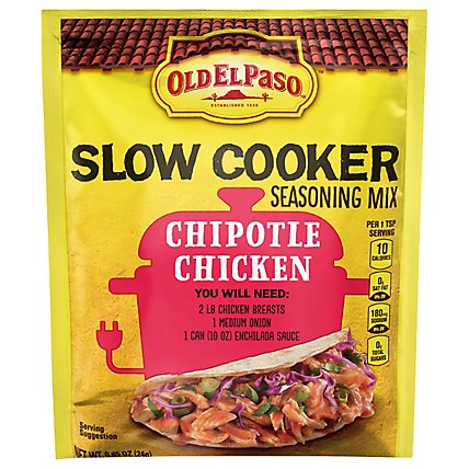 Old El Paso Slow Cooker Seasoning Mix Chipotle Chicken - 0.85 Oz - Image 3