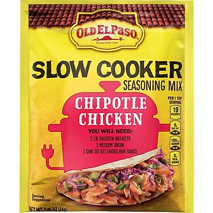 Old El Paso Slow Cooker Seasoning Mix Chipotle Chicken - 0.85 Oz - Image 2