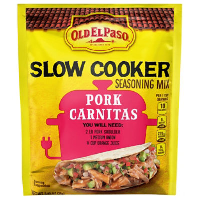 Old El Paso Slow Cooker Seasoning Mix Pork Carnitas - 0.85 Oz - Image 1