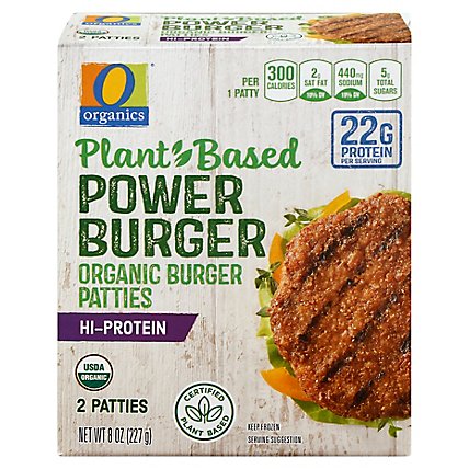O Organics Organic Burger Patty Plant Based Power Burger Hi Protein - 2 Count - Image 3
