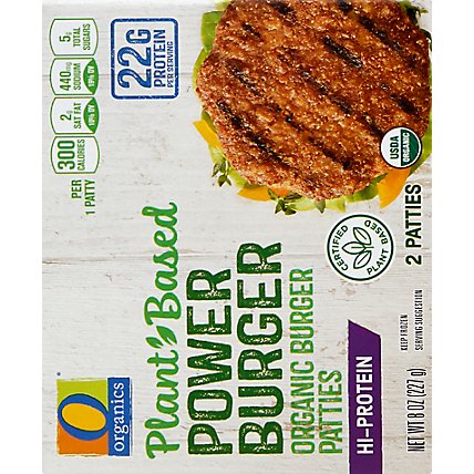 O Organics Organic Burger Patty Plant Based Power Burger Hi Protein - 2 Count - Image 5