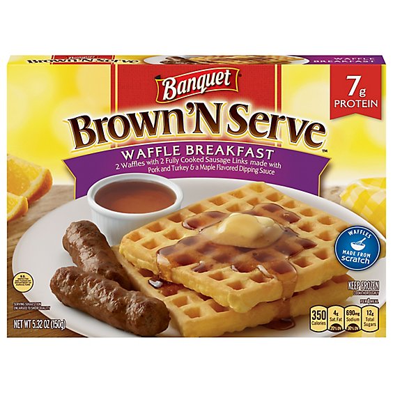 Banquet Brown N Serve Sausage With Waffle And Maple Sauce - 5.32 Oz
