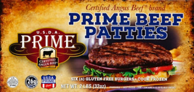 Certified Angus Beef Burger Patties Prime Gluten Free 6 Count - 2 Lb - Image 2