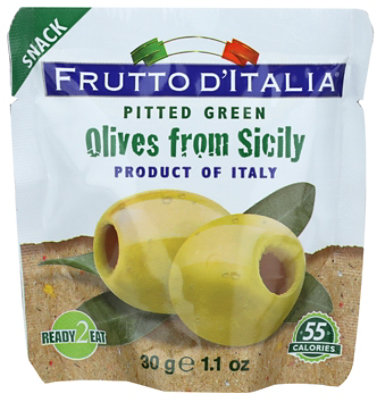 Olives It Green Pitted Frutto 6x10/Pouch - 1.1 Oz
