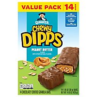 Quaker Chewy Dipps Granola Bars Chocolatey Covered Peanut Butter Value Pack - 14-1.05 Oz - Image 3