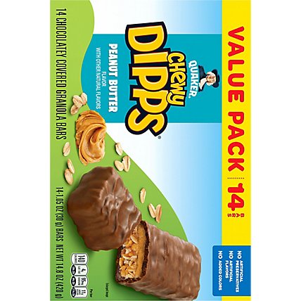 Quaker Chewy Dipps Granola Bars Chocolatey Covered Peanut Butter Value Pack - 14-1.05 Oz - Image 6