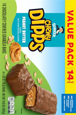 Quaker Chewy Dipps Granola Bars Chocolatey Covered Peanut Butter Value Pack - 14-1.05 Oz - Image 5