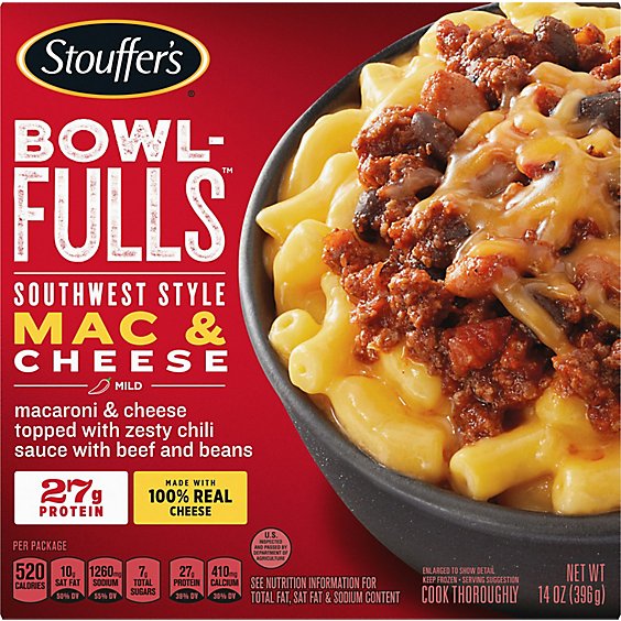Stouffer's Mac-FULLS Southwest Style Mac and Cheese Bowl Frozen Meal - 14 Oz