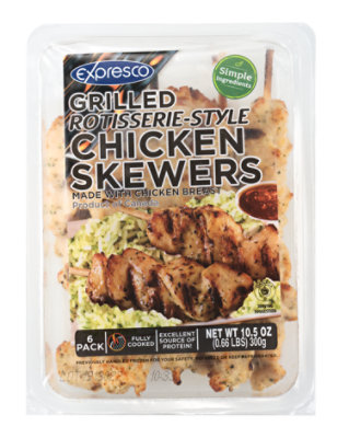 Expresco Grilled Rotisserie Style Chicken Breast Skewers - 10.5 Oz. - Image 1