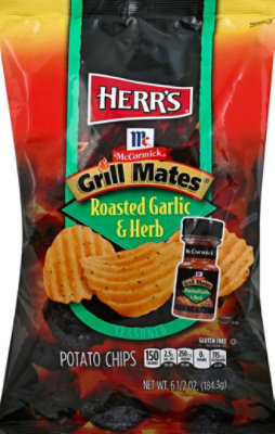 Herrs Potato Chips McCormick Grill Mates Roasted Garlic & Herb - 6.5 Oz - Image 2